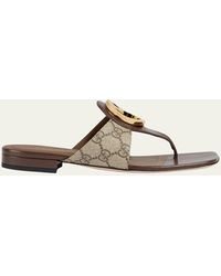 Gucci - Blondie Medallion Flat Thong Sandals - Lyst