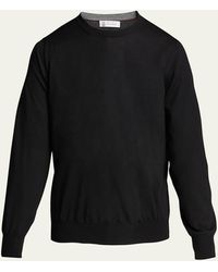 Brunello Cucinelli - Wool-cashmere Crew Sweater - Lyst