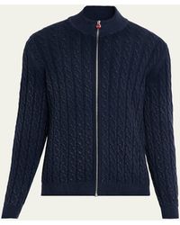 Kiton - Washed Cashmere Cable Knit Full-Zip Sweater - Lyst