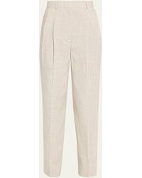 Totême - Double Pleated Tailored Woven Trousers - Lyst