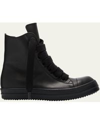 Rick Owens - Jumbo Laced Leather High-top Sneakers - Lyst