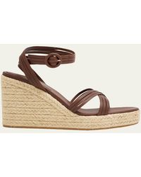 Gianvito Rossi - 70Mm Strappy Leather Espadrille Platform Sandals - Lyst