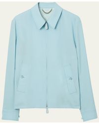 Burberry - Solid Wool-cupro Bomber Jacket - Lyst