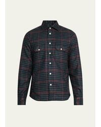 Kiton - Cotton Check Double-Pocket Button-Down Shirt - Lyst