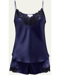 Christine Lingerie - Bijoux Short Lace-trim Silk Pajama Set - Lyst