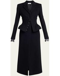 McQueen - Long Corset Wool-Cashmere Coat - Lyst