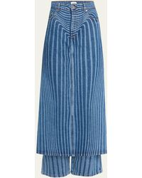 Jean Paul Gaultier - Laser Print Denim Skirt Pants - Lyst