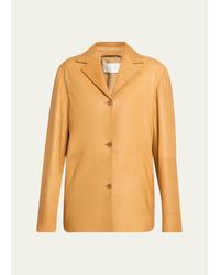 The Row - Fabian Single-Breasted Leather Jacket - Lyst