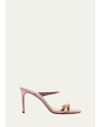 Alexandre Birman - 85Mm Tita Metallic Leather Mule Sandals - Lyst