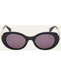 Max Mara - Malibu10 Acetate & Metal Round Sunglasses - Lyst