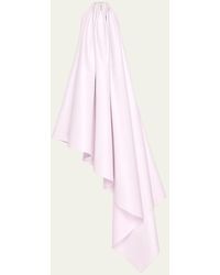 Givenchy - Asymmetric Draped Leather Halter Midi Dress - Lyst