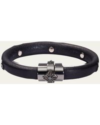 Shamballa Jewels - Korne Leather & Black Rhodium Bracelet - Lyst