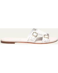 Santoni - Didi Double-Monk Flat Slide Sandals - Lyst