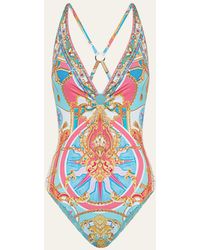 Camilla - Sail Away With Me Plunge One-piece Swimsuit - Lyst