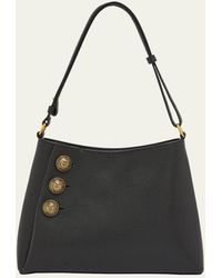 Balmain - Embleme Shoulder Bag In Grained Leather - Lyst