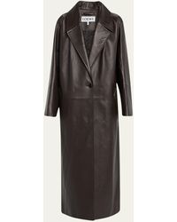 Loewe - Long Leather Tailored Coat - Lyst