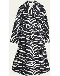 Alaïa - Animal-print Belted Trench Coat - Lyst