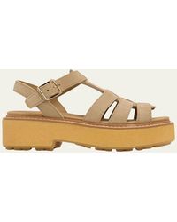 Prada - 55Mm Stride Suede Platform Fisherman Sandals - Lyst