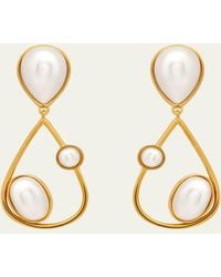 Oscar de la Renta - Pearly Cabochon Drop Clip-On Earrings - Lyst