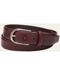 Brioni - Round-Buckle Leather Belt - Lyst