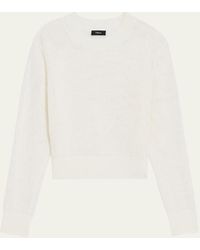 Theory - Mini Pointelle Stitch Long-sleeve Pullover Top - Lyst