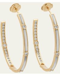 Viltier - Rayon Extra-large Mother-of-pearl Hoop Earrings With 18k Yellow Gold And Diamonds - Lyst