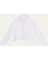 LoveShackFancy - Delano Eyelet Linen Top - Lyst