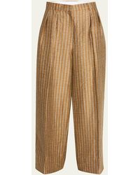 The Row - Sherry Printed Wide Leg Linen Pants - Lyst