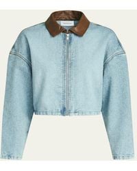 SER.O.YA - Coop Cropped Denim Jacket - Lyst