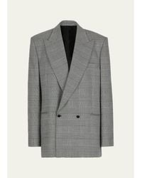Balmain - Houndstooth Double-Breasted Wool-Blend Blazer - Lyst