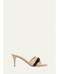 Gianvito Rossi - 70Mm Raffia Bow Mule Sandals - Lyst