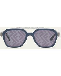 Fendi - Bilayer Ff Acetate Square Sunglasses - Lyst