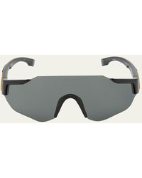 Fendi - Ff-logo Rimless Shield Sunglasses - Lyst