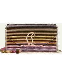 Christian Louboutin - Loubi54 Wallet On Chain In Strass Crepe Satin - Lyst
