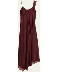Veronica Beard - Vernon Lace-Trim Satin Slip Dress - Lyst