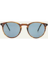 Oliver Peoples - O'malley Nyc Peaked Round Sunglasses - Lyst