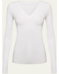 Wolford - Aurora V-neck Long-sleeve Top - Lyst