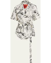 Thebe Magugu - Obi Porcelain Floral-print Pajama Top - Lyst