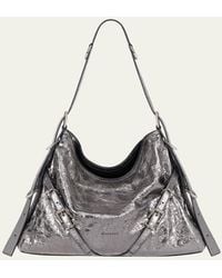 Givenchy - Voyou Medium Shoulder Bag In Metallic Leather - Lyst