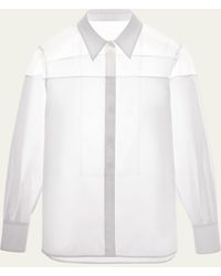 Helmut Lang - Sheer Paneled Tuxedo Shirt - Lyst