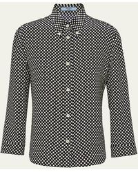 Prada - Polka Dot Marocain Button Down Shirt - Lyst