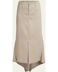 MERYLL ROGGE - Asymmetric Midi Skirt With Ruched Back Drape - Lyst