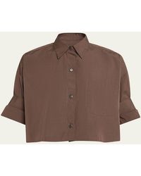 Twp - Next Ex Cropped Button-Front Shirt - Lyst