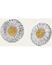 Buccellati - Blossoms Daisy Sterling Silver And 18k Yellow Gold Button Earrings - Lyst