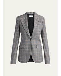 Stella McCartney - Slim Checked Single-Breasted Blazer Jacket - Lyst