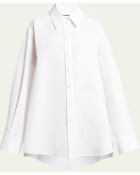 Jil Sander - Cotton Slit-sleeve Button-front Shirt - Lyst