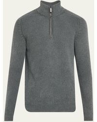 Iris Von Arnim - Stonewashed Cashmere Ribbed Half-zip Sweater - Lyst