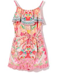 Camilla Floral-print Frill Romper - Multicolor