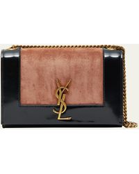 Saint Laurent - Kate Small Ysl Crossbody Bag In Suede And Spazzolato Leather - Lyst