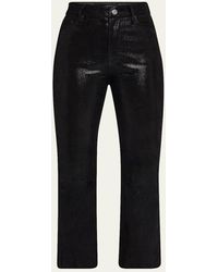 FRAME - Le Crop Mini Boot Leather Pants - Lyst
